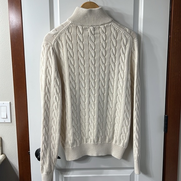 J Crew Cream Cable-Knit Zip Up Sweater - Picture 8 of 17